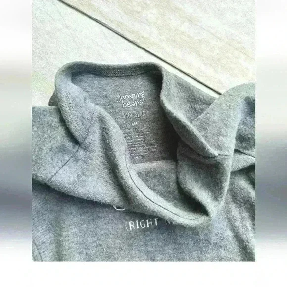 Jumping Beans My Mom Needs A Coffee Short Sleeve Romper Gray Size 6 Months - Picture 3 of 4